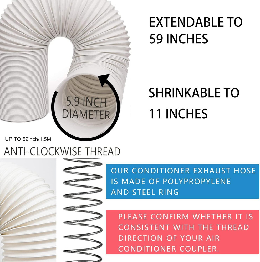 Portable AC Window Vent Kit, Adjustable Vertical/Horizontal Sliding Window Kit P