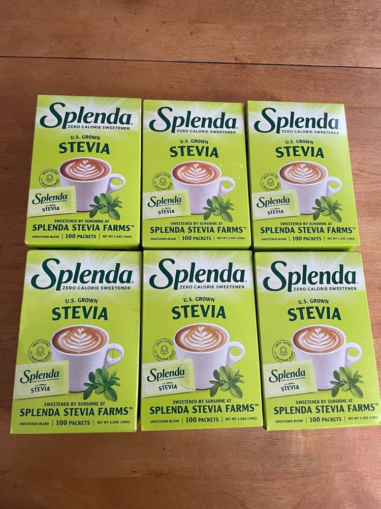 6 Splenda Zero Calorie Stevia Sweetener 100 packets 3.5oz