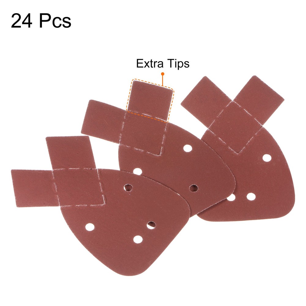 24pcs 1500 Grit Aluminum Oxide Hook & Loop Sandpaper Sanding Pad with Extra Tip