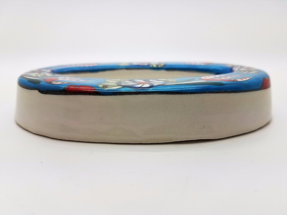 Mediterranean Handmade Ceramic Number Tile Light Blue