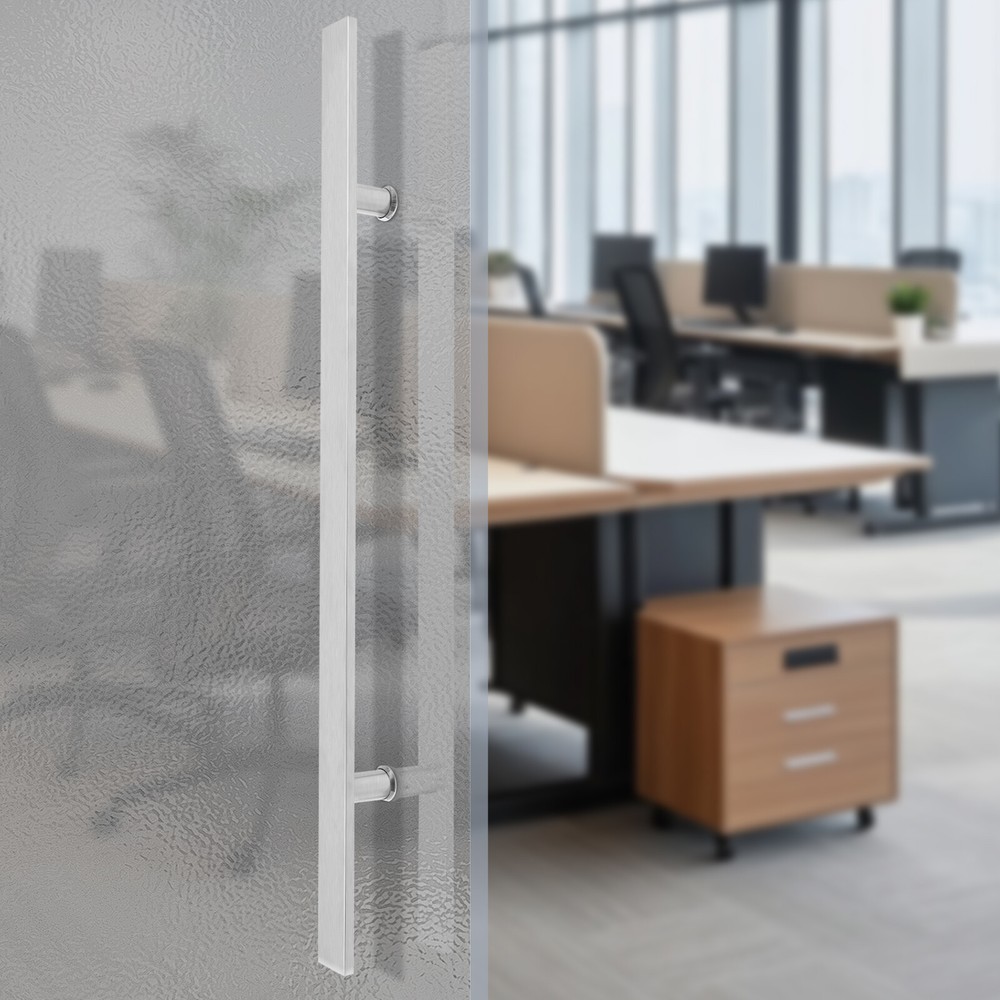 Double Sided Stainless Steel Door Handle Pair Pull Push Sliding Barn Door Handle