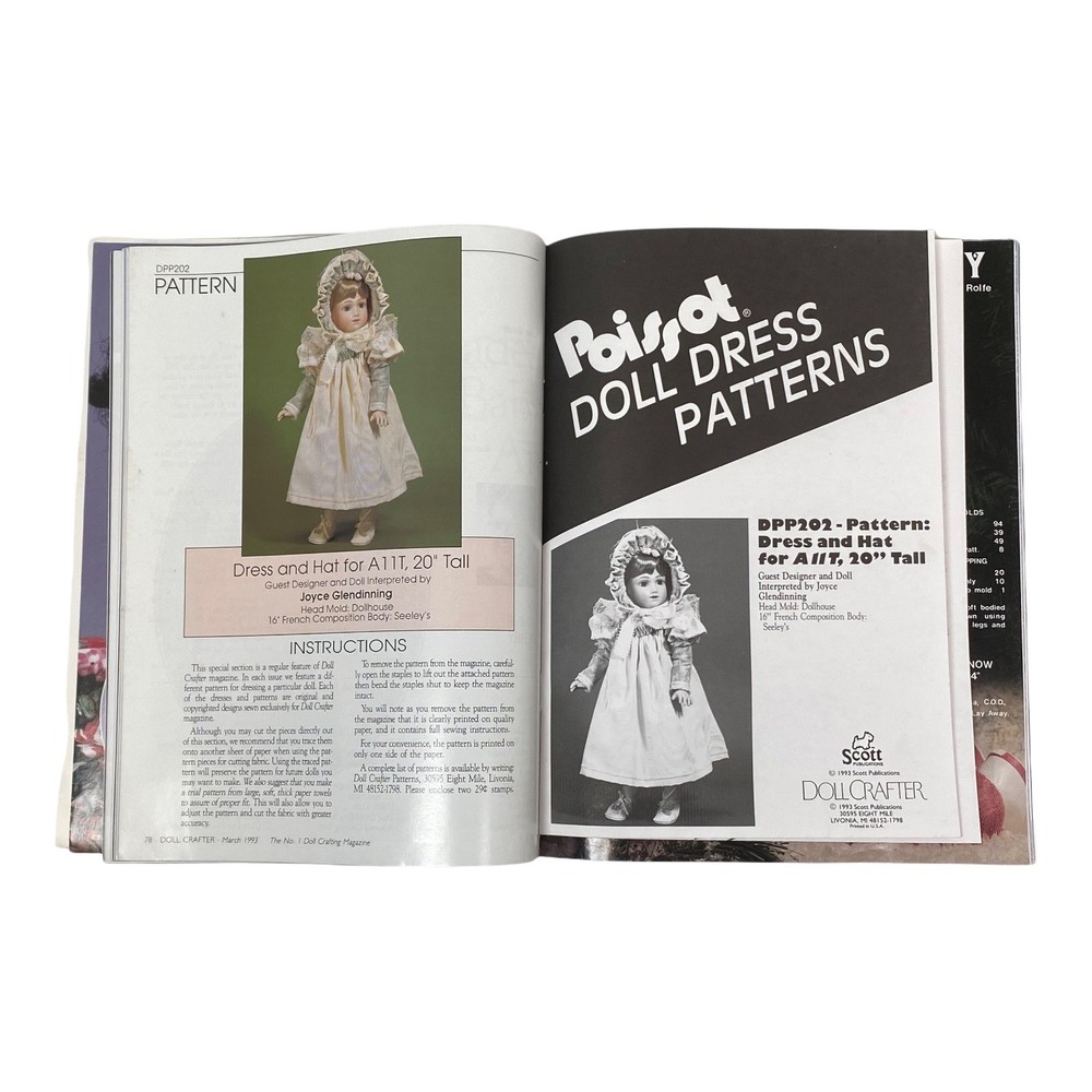 1993 Dolls Magazine - With Pullout Pattern Easter Projects, Costuming, Sculpting