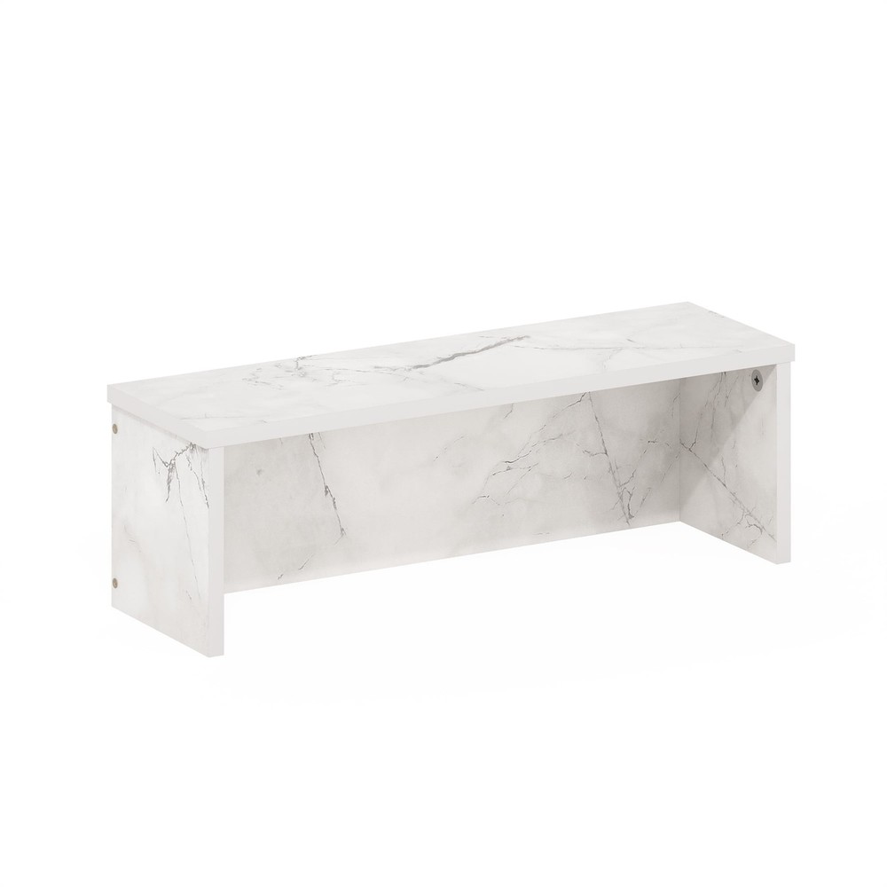 Helena 23-Inch Kitchen Counter Stackable Organizer Shelf Marble White