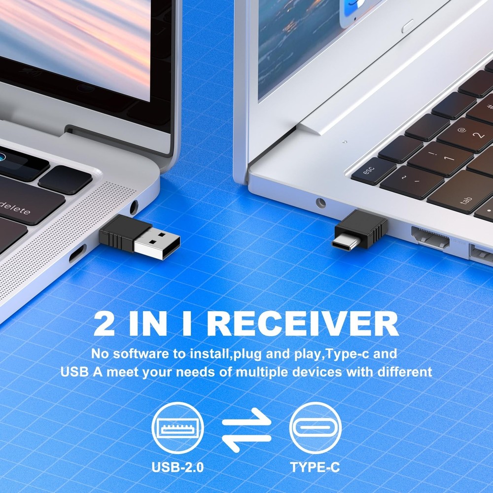 USB Type C Wireless Presenter Remote Presentation Clicker,Volume Control Powe...