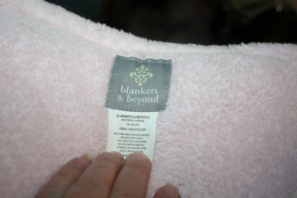Blankets & Beyond pink plush minki-dot & buttons baby blanket