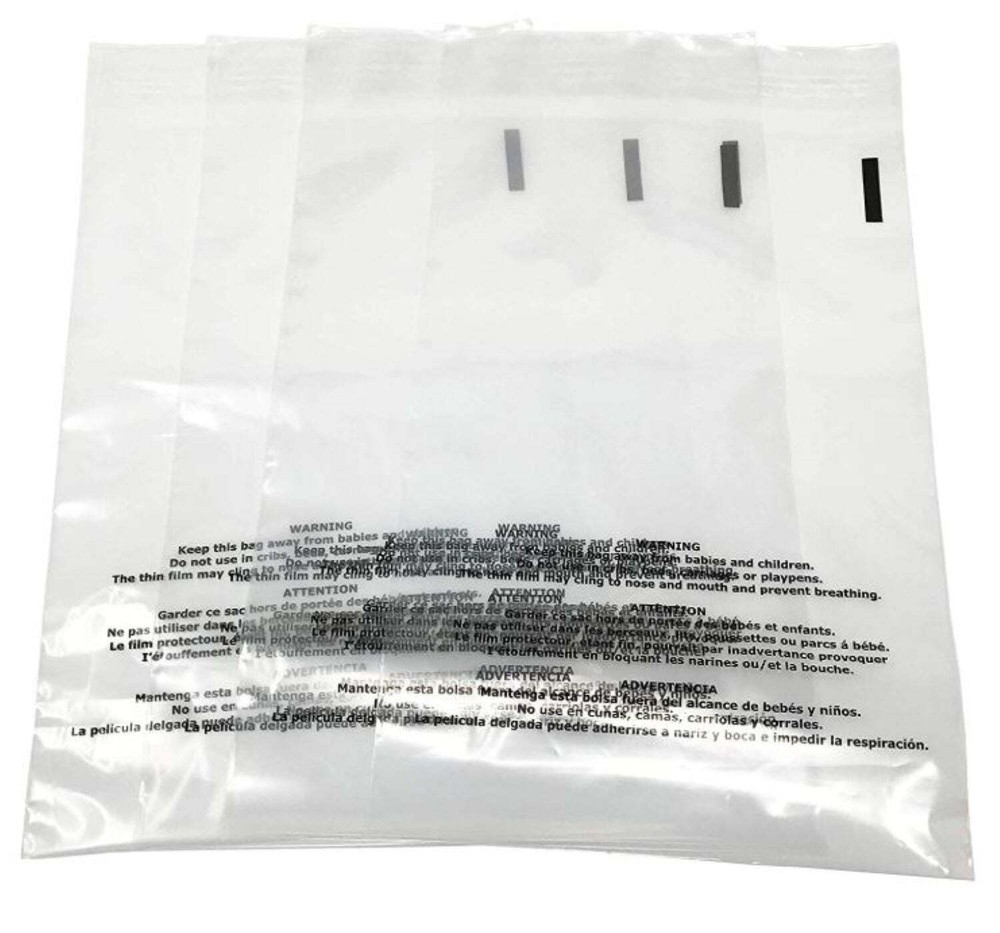 5x7" Clear Self Sealing Plastic Bag Suffocation Warning Poly Mailers, 500 Pack