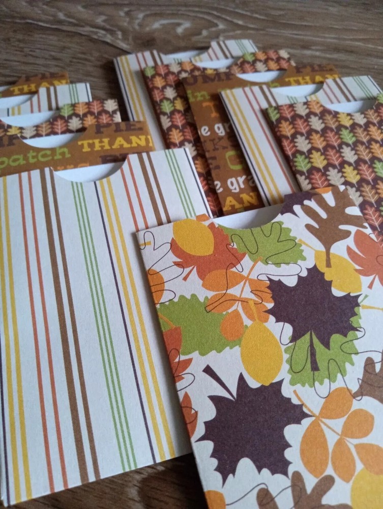 11 Top Loading Paper Gift Card Holders Envelopes Fall Autumn Thanksgiving