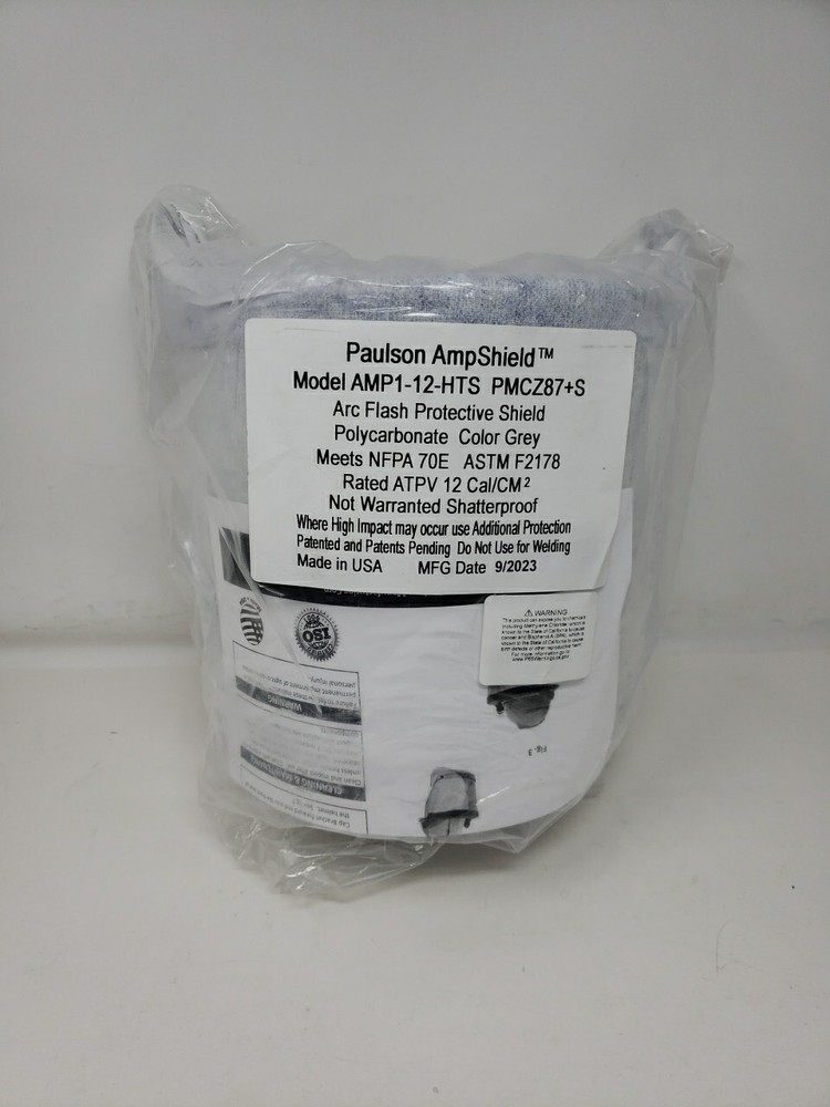 Paulson AmpShield Model AMP1-12-HTS Arc Flash Protective Shield, Polycarbonate,