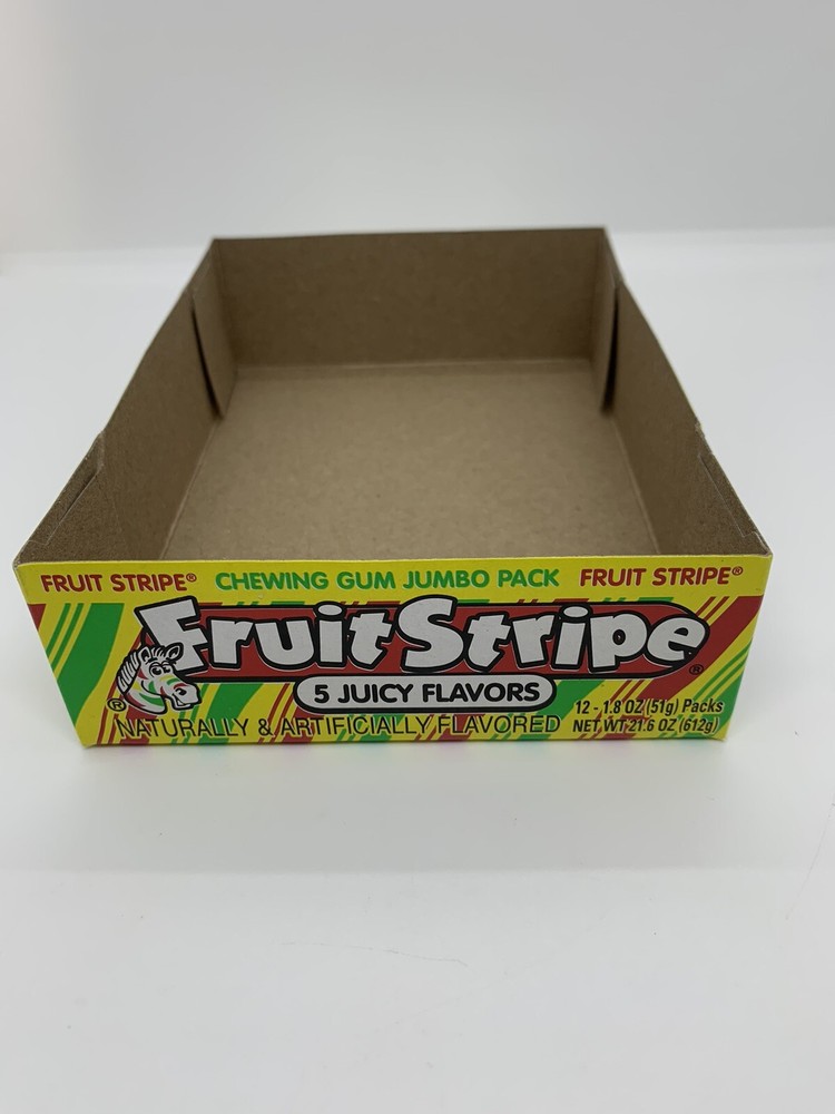 Fruit Stripe Chewing Gum Empty Box With Bonus Sticker