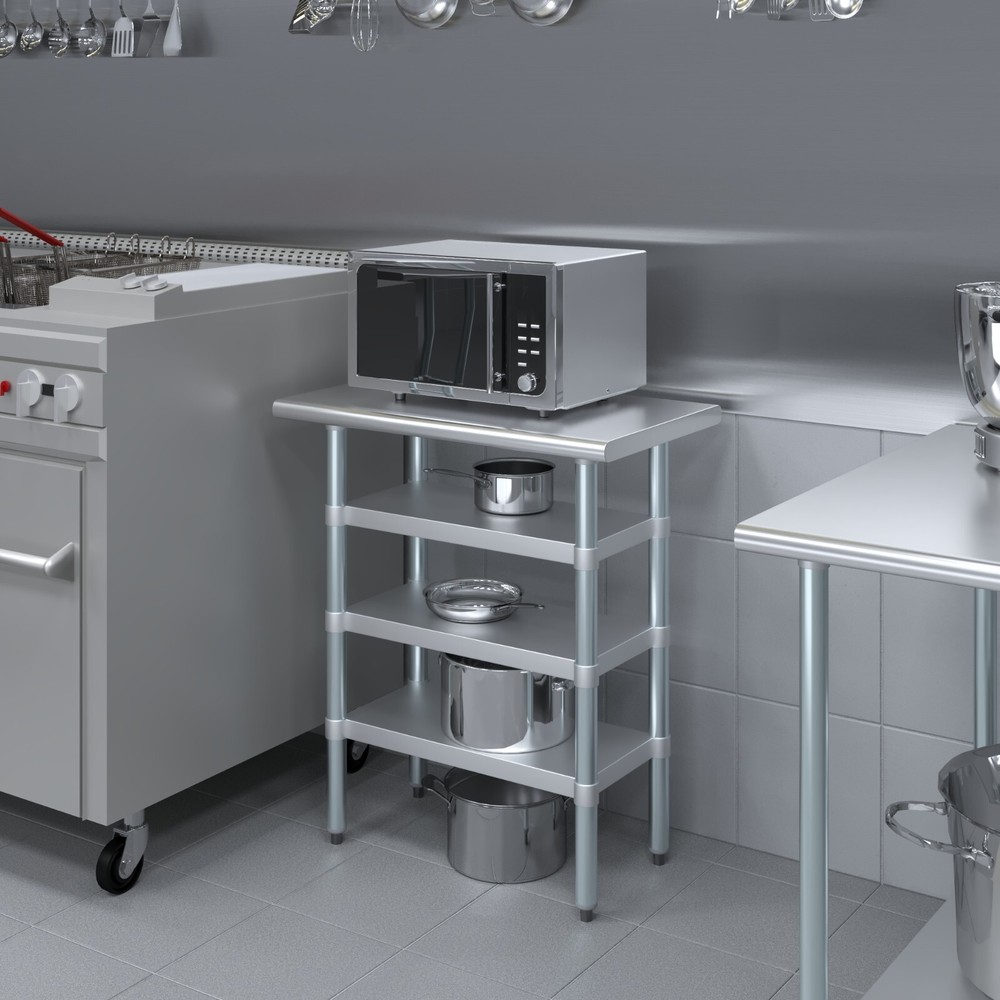 18 in. x 30 in. Stainless Steel Table With Three Undershelves