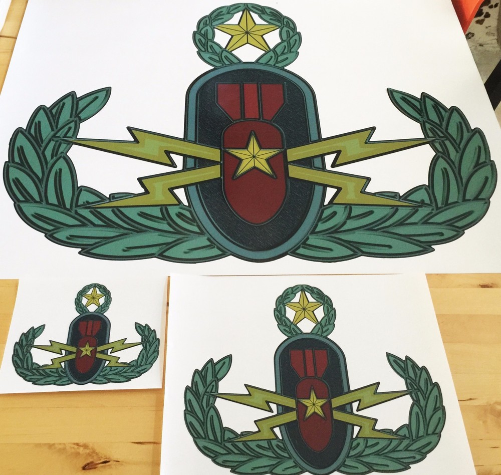 EOD - Explosive Ordnance Disposal Color Sticker 5x7