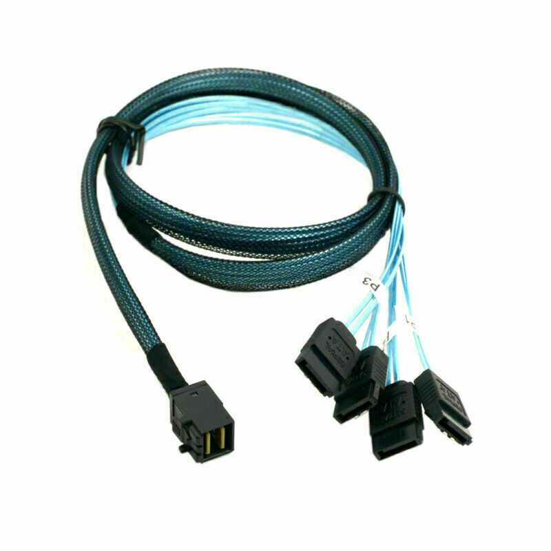 Lot Mini SAS SFF-8643 Target to 4 SATA 7pin Host Hard Disk Data Serve Raid Cable