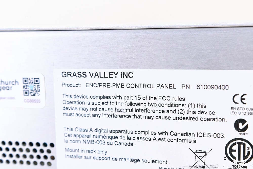 Grass Valley ENC/PRE-PMB Multi-Bus Control Panel CG00555