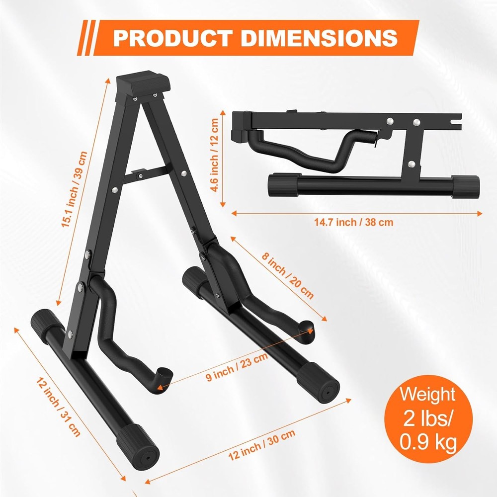 A Frame Folding Metal Guitar Stand