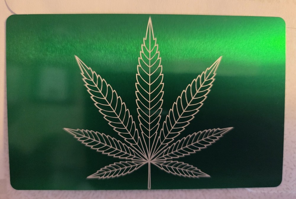 Marijuana Rolling Card, made with anodized thin aluminum.