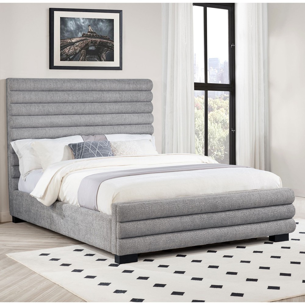 Grey Upholstered Queen Bed