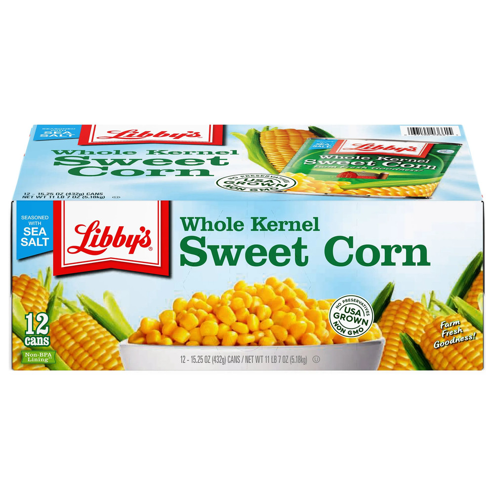 Libby's Whole Kernel Sweet Corn, 15.25 oz Cans, 12-count