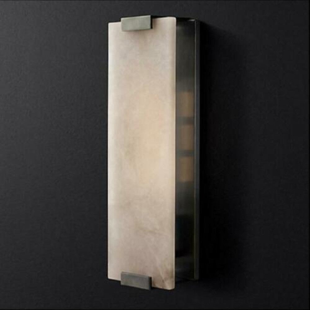 Marble Wall Light Hand Carved Alabaster Rectangular Sconce LED Indoor Wall Lamp