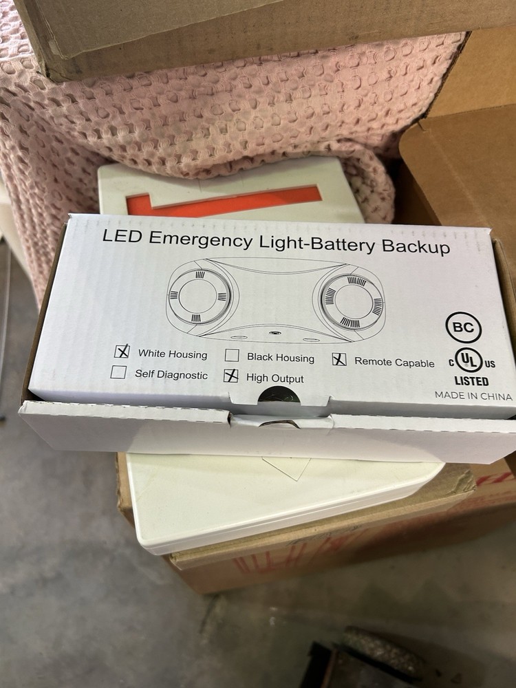 LED Emergency Exit Light with Battery Backup and Adjustable Two-Head