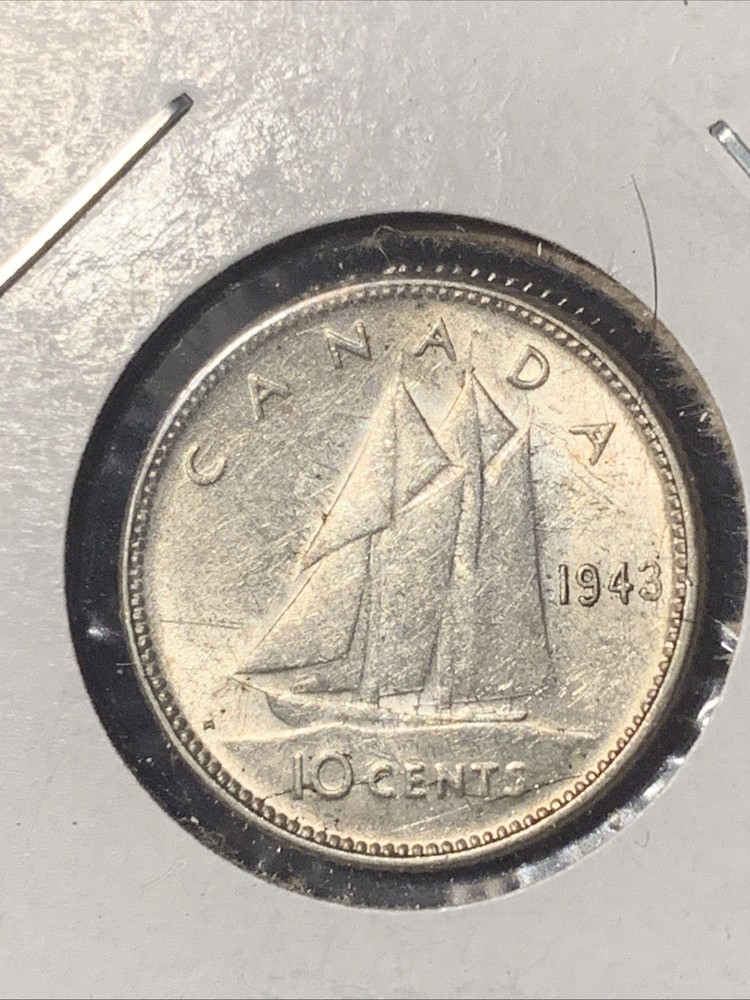 1943 Canada Silver 10 Cents - BU