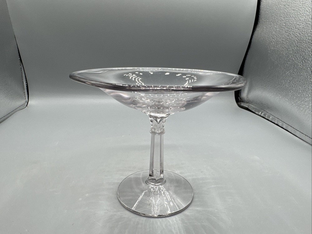 Clear Compote /Candy Dish Stem Glass 4.75” Tall