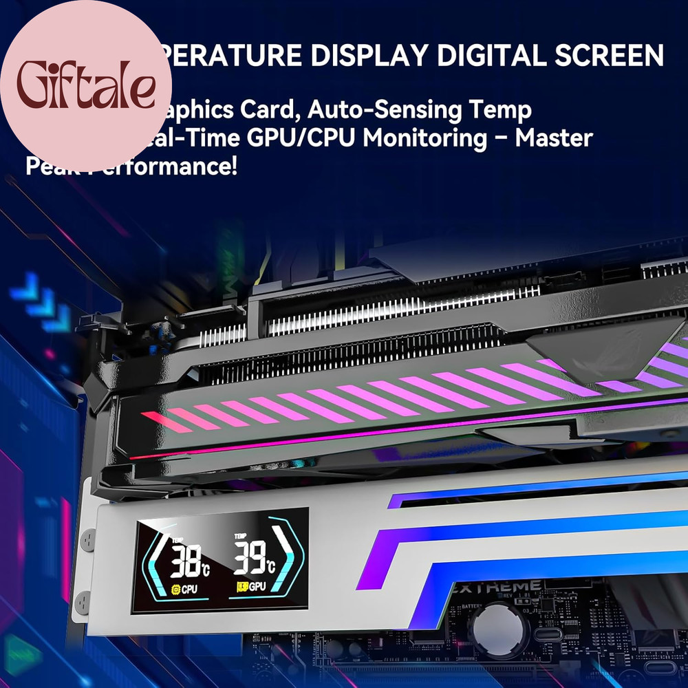 ARGB GPU Support Bracket with Temp Display Adjustable Anti Sag Stand