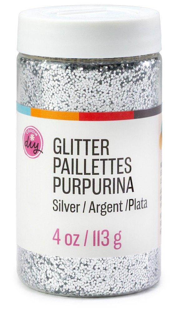 CousinDIY Glitter 4oz-Silver - 3 Pack