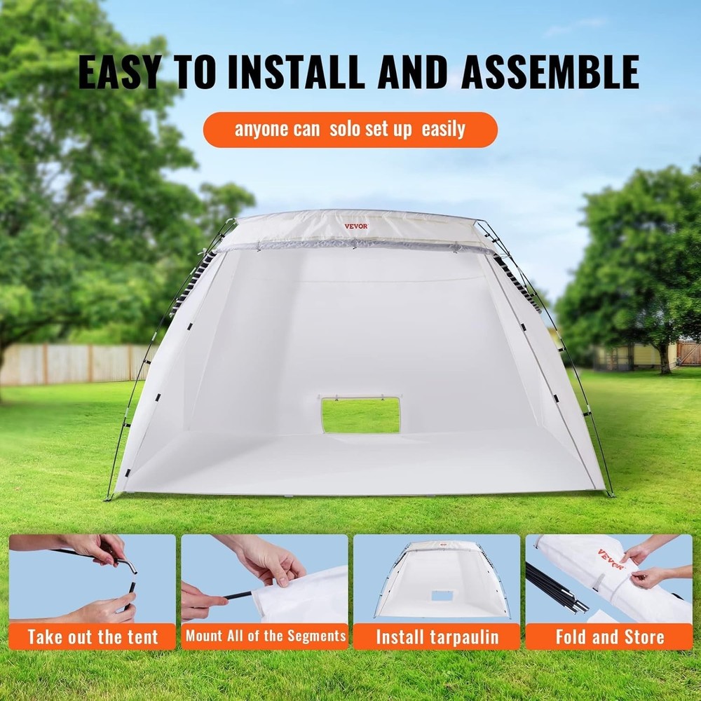 Extra Large Spray Paint Shelter – Quick Setup & Windproof Hooks for Crafts