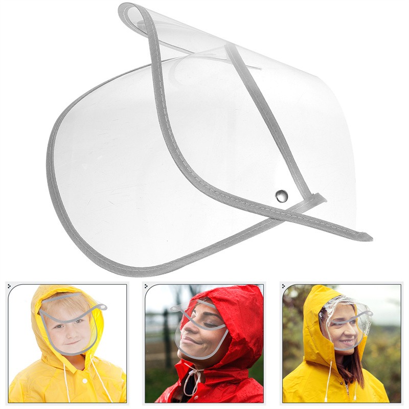 Protective Cap Replaceable Hat Brim Clear Hood Raincoat Jacket Face Protector