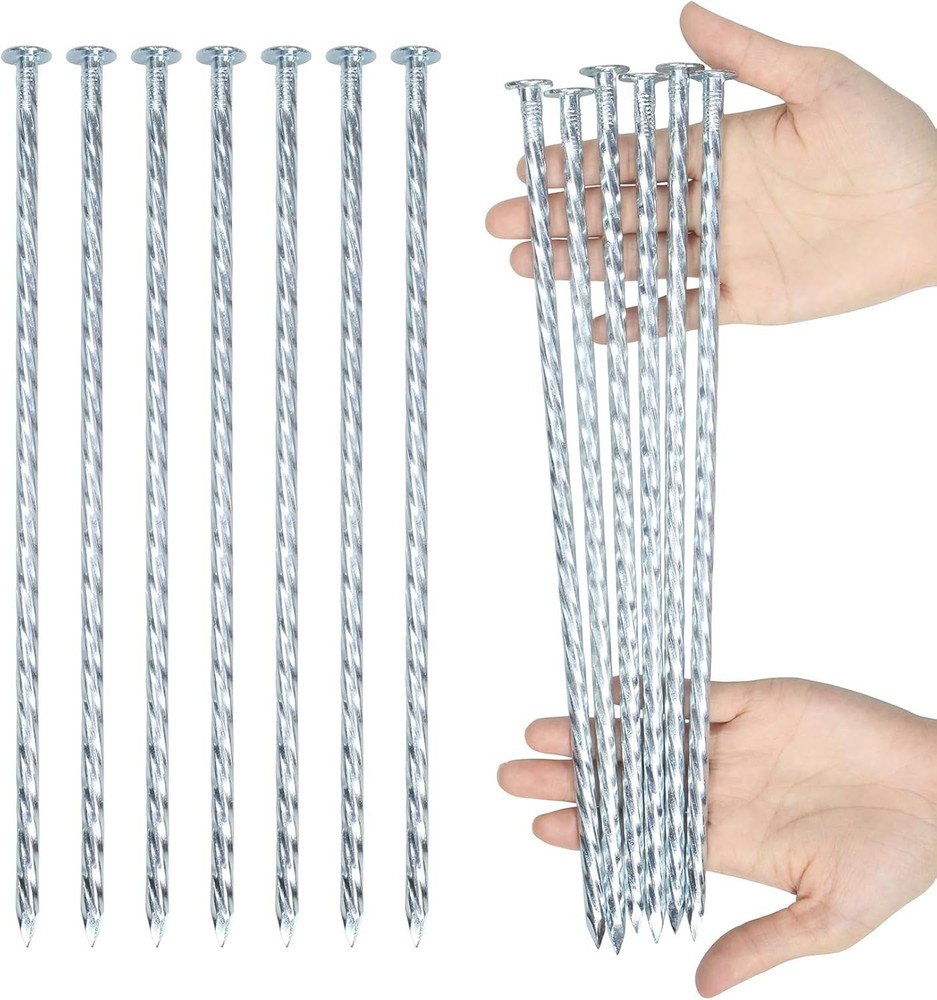 12-inch Artificial Turf Stakes Solid Galvanized Metal Spiral Landscape Edging...