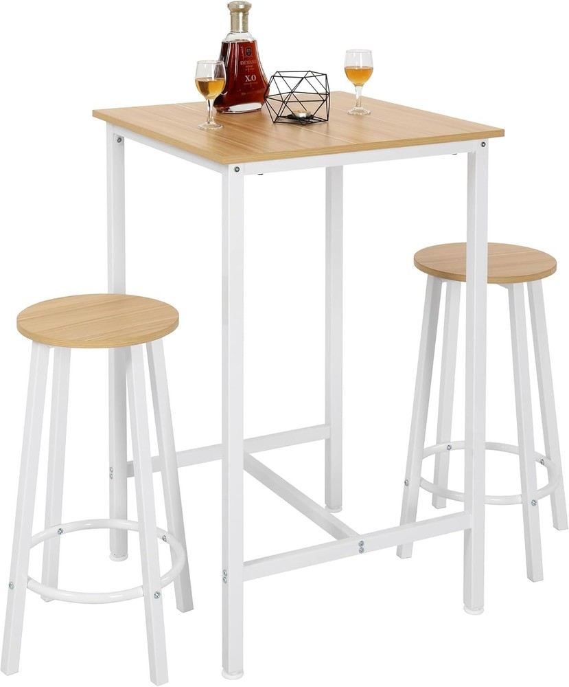 Bar Table Set 23.6" Pub Table High Top Table Square Bar Height Table Bar Table