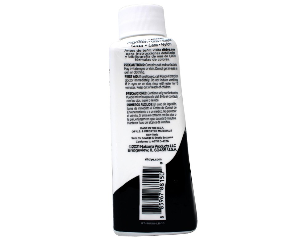 Rit All-Purpose Liquid Dye, 8 Ounce, Black - 6 Pack