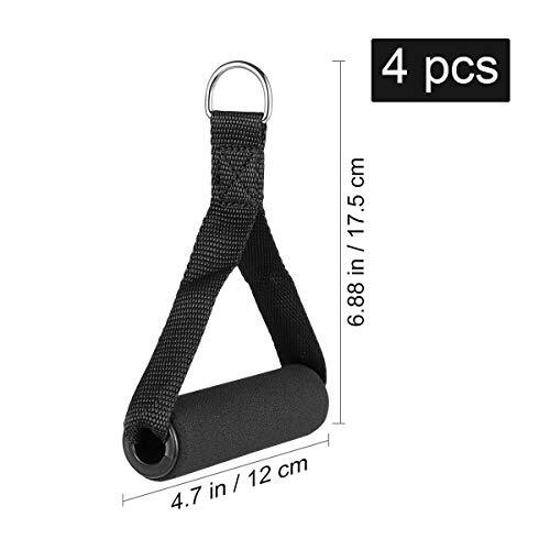 4pcs Resistance Band Handles Plastic D Ring Exercise Strap Foam Handle 4pack