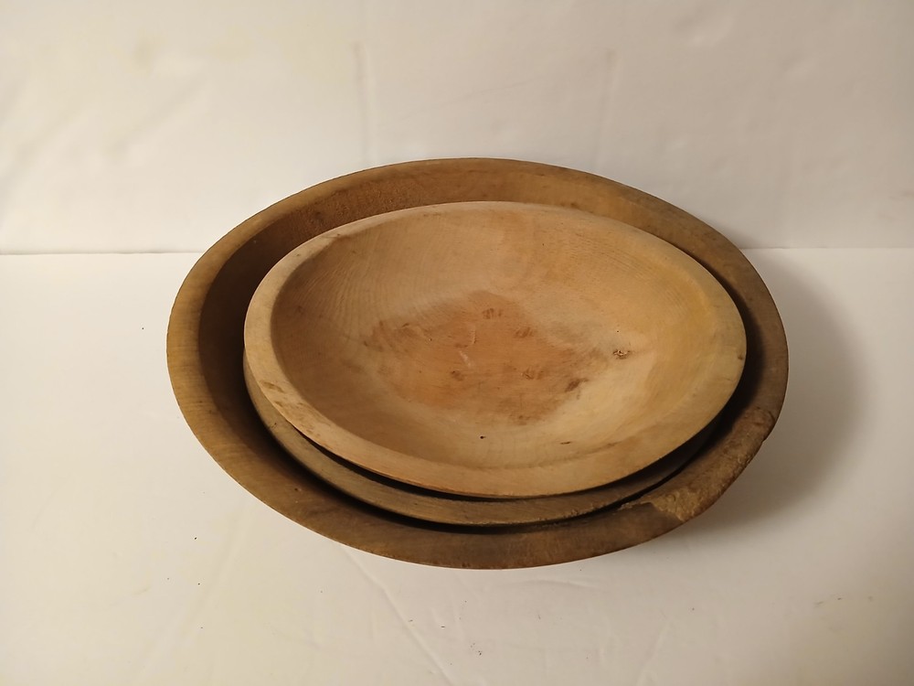 Antique Three Handturned Bowls