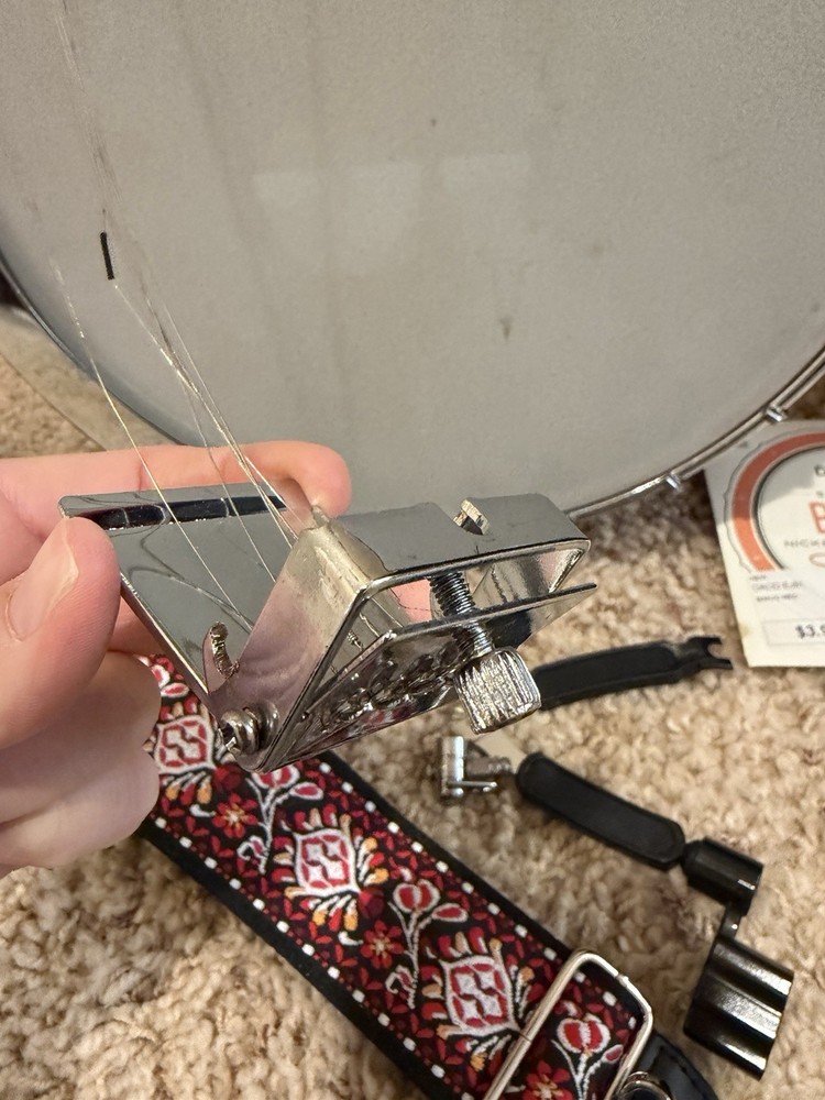 Mitchell MBJ200 Mahogany 5 String Banjo + Crossrock Bag + Strings Bundle READ