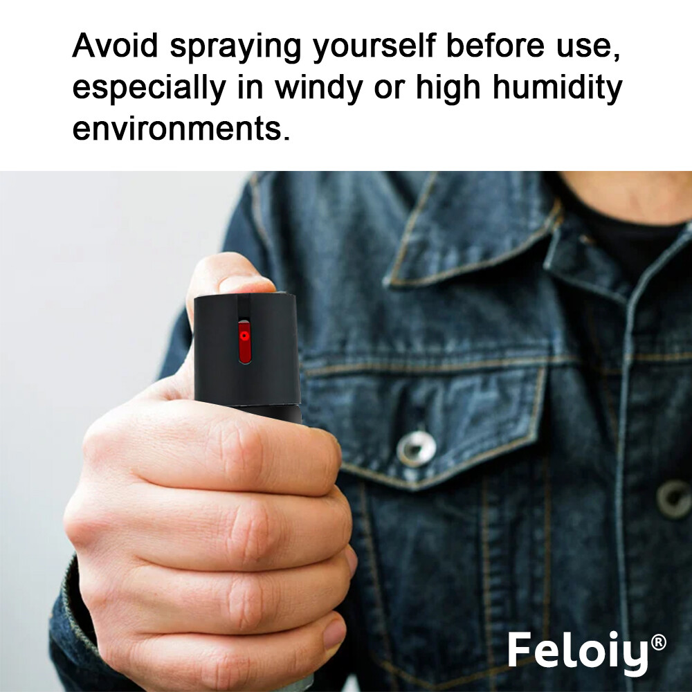 Feloiy Pepper Spray 2oz Maximum Strength Self Defense Security Black
