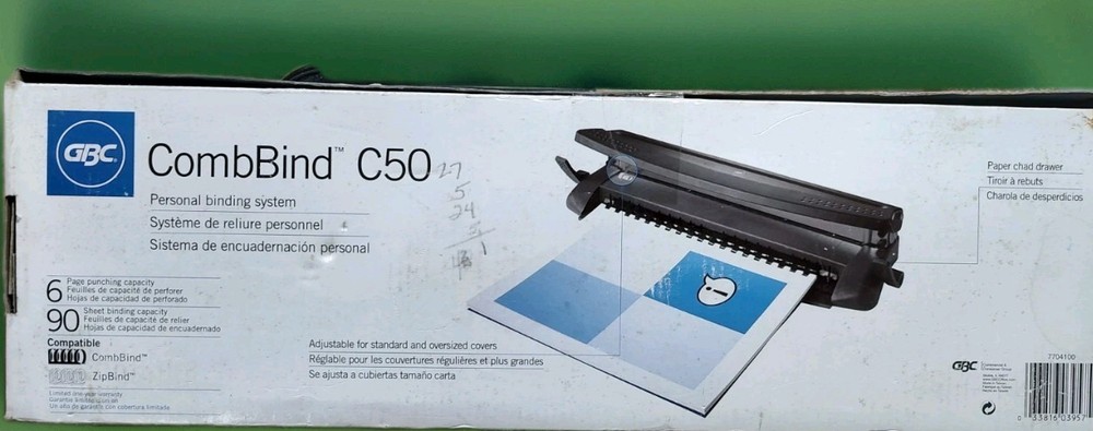 GBC CombBind C50 Personal Binding System with original box + Book Spirals!