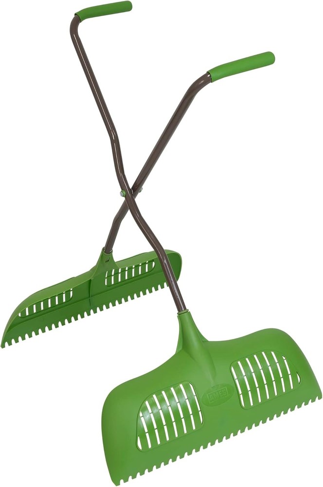 Leaf Grabber Rake with Long Handle & Cushioned Grip for Leaves, Green