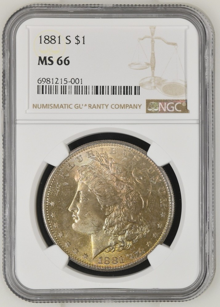 1881 S Morgan Silver Dollar NGC MS-66