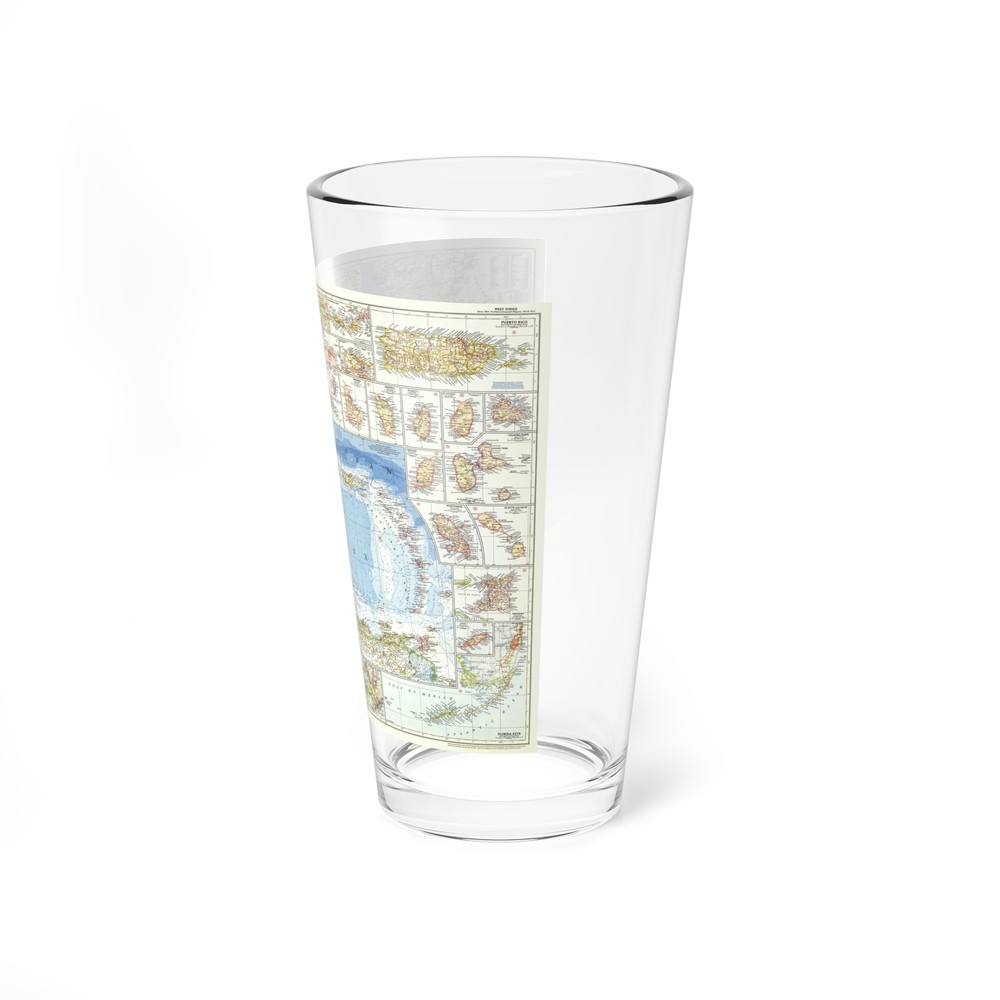 West Indies (1954) (Map) Pint Glass 16oz