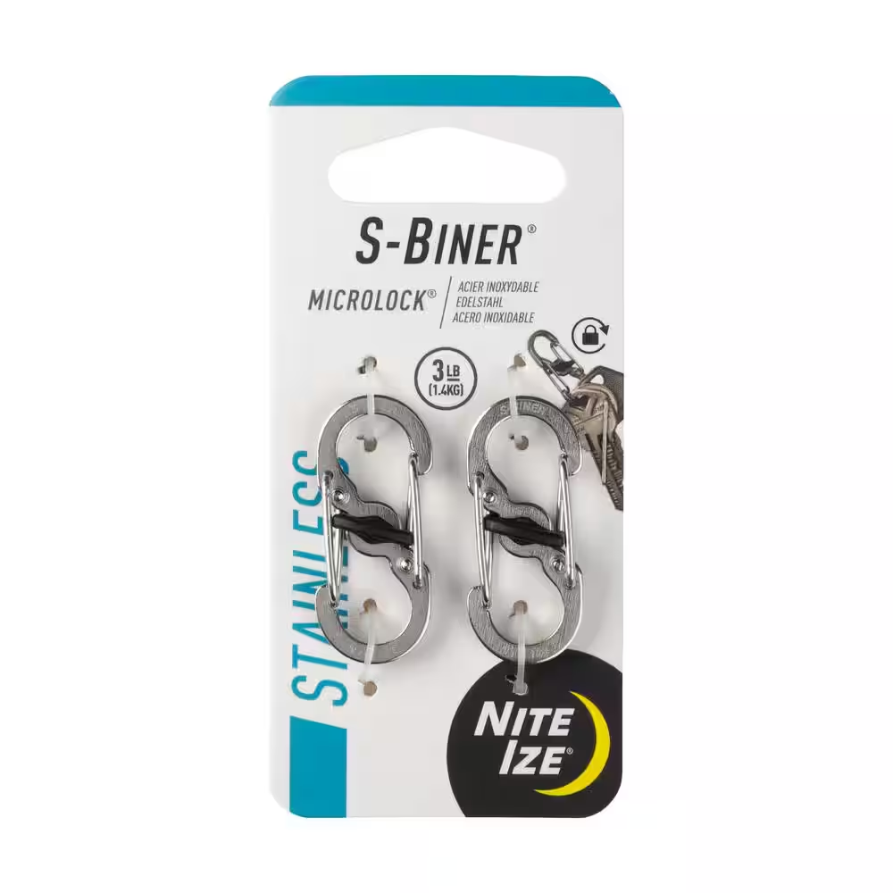 Stainless S-Biner Microlock (2-Pack)