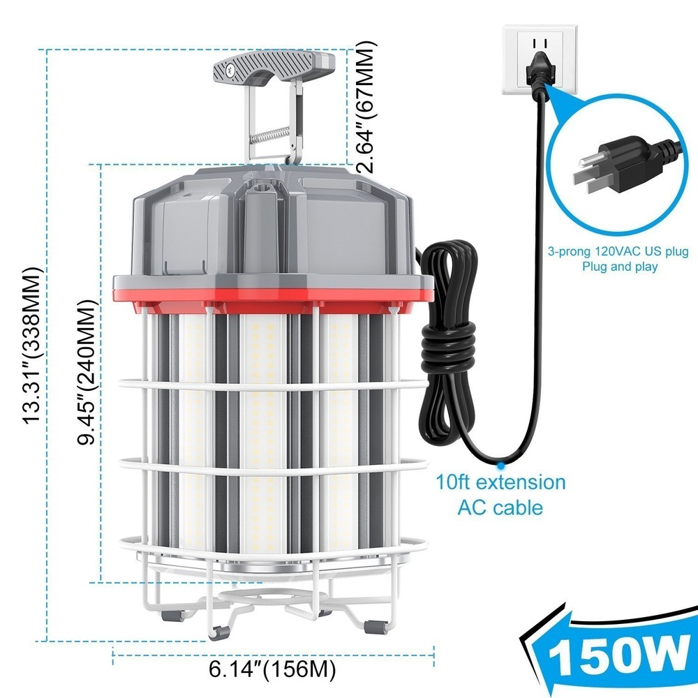 22500LM -150W LED Temporary Work Light Linkable Portable Work Lamp Constructions