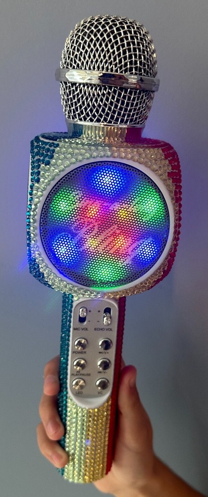 Sing-along Bling Wireless Bluetooth Karaoke Microphone and LED Light Speaker