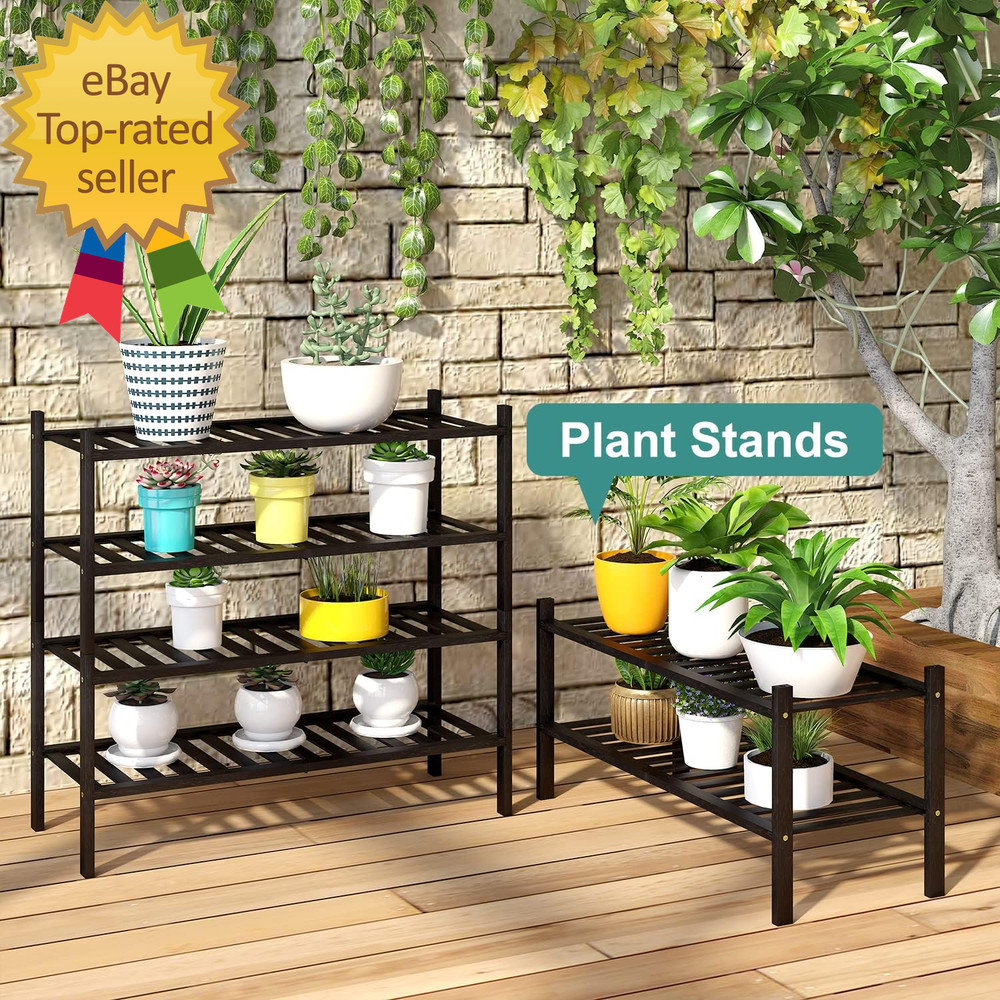 4-Tier Black Bamboo Shoe Rack for Entryway, Stackable | Foldable | Natural, Shoe