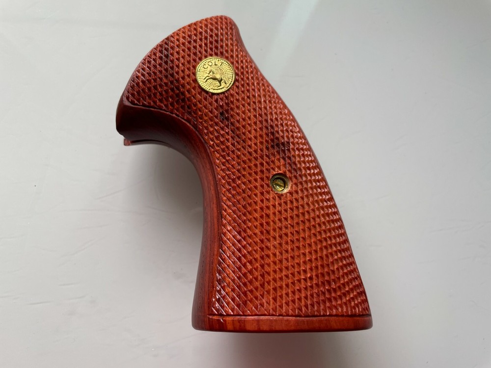 New COLT PYTHON  grips (I, E FRAME) All check hard wood and Medallions