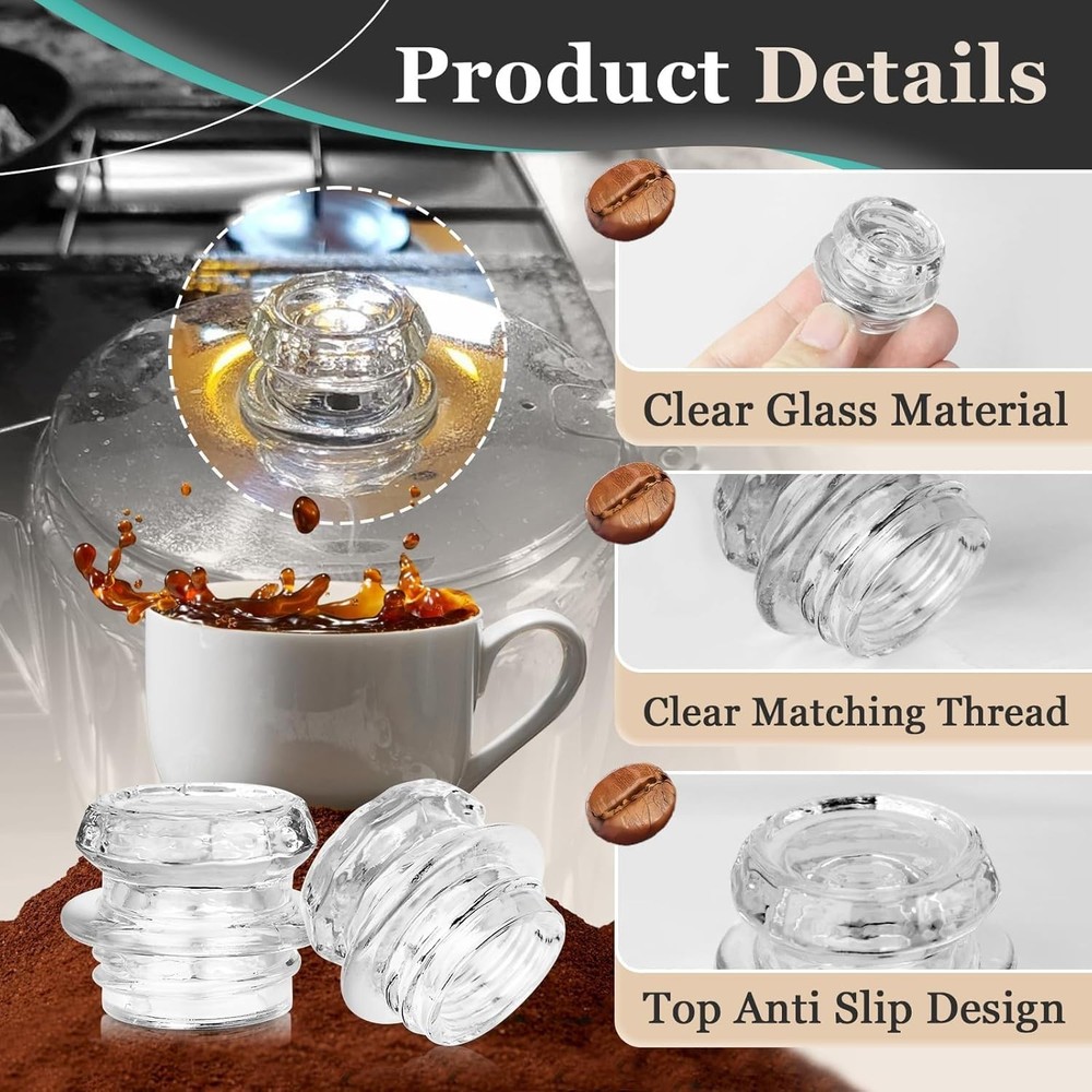 4Pcs Coffee Percolator Glass Top Replacement - Top...