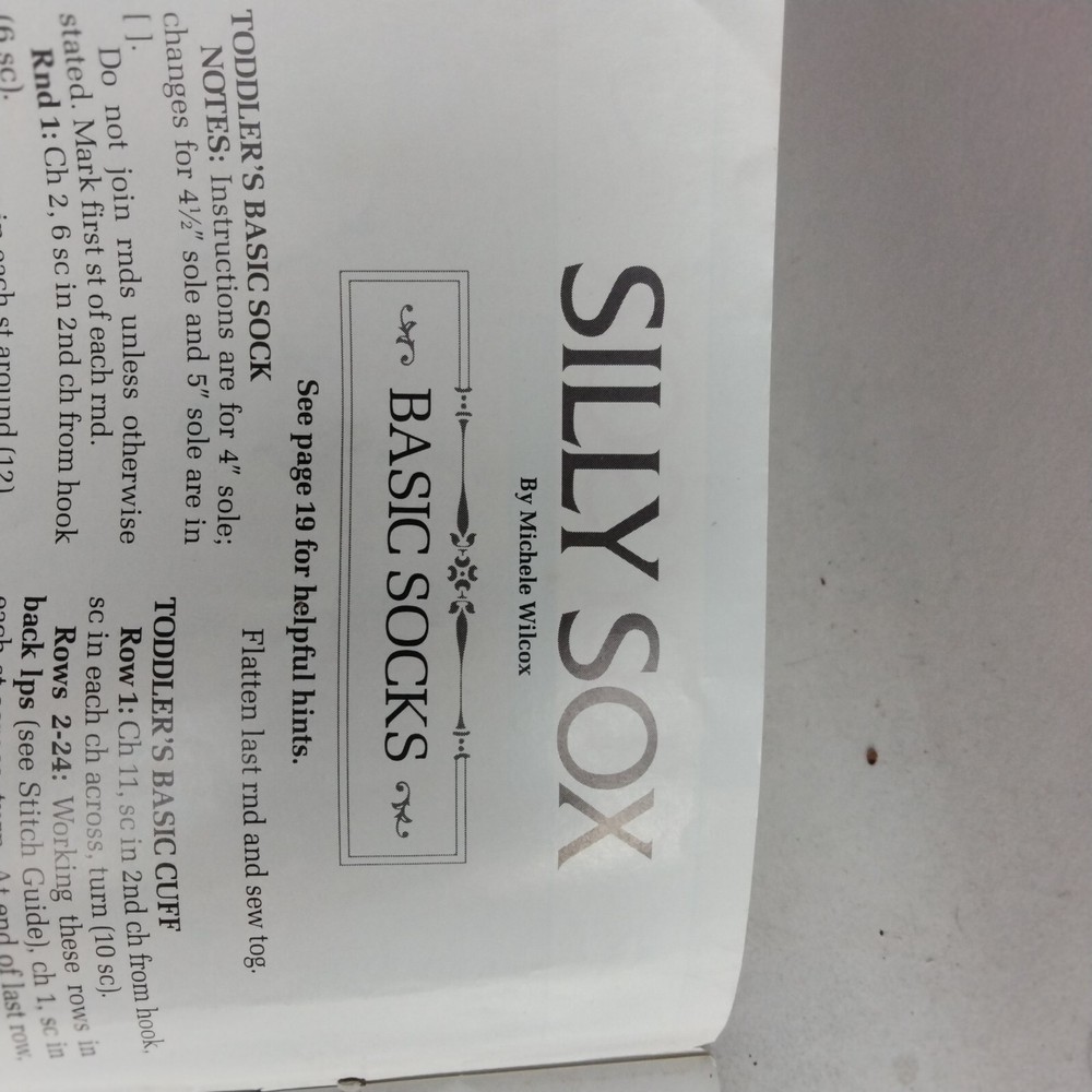 Silly Socks By Michelle Wilcox Basic Sock Pattern Crochet