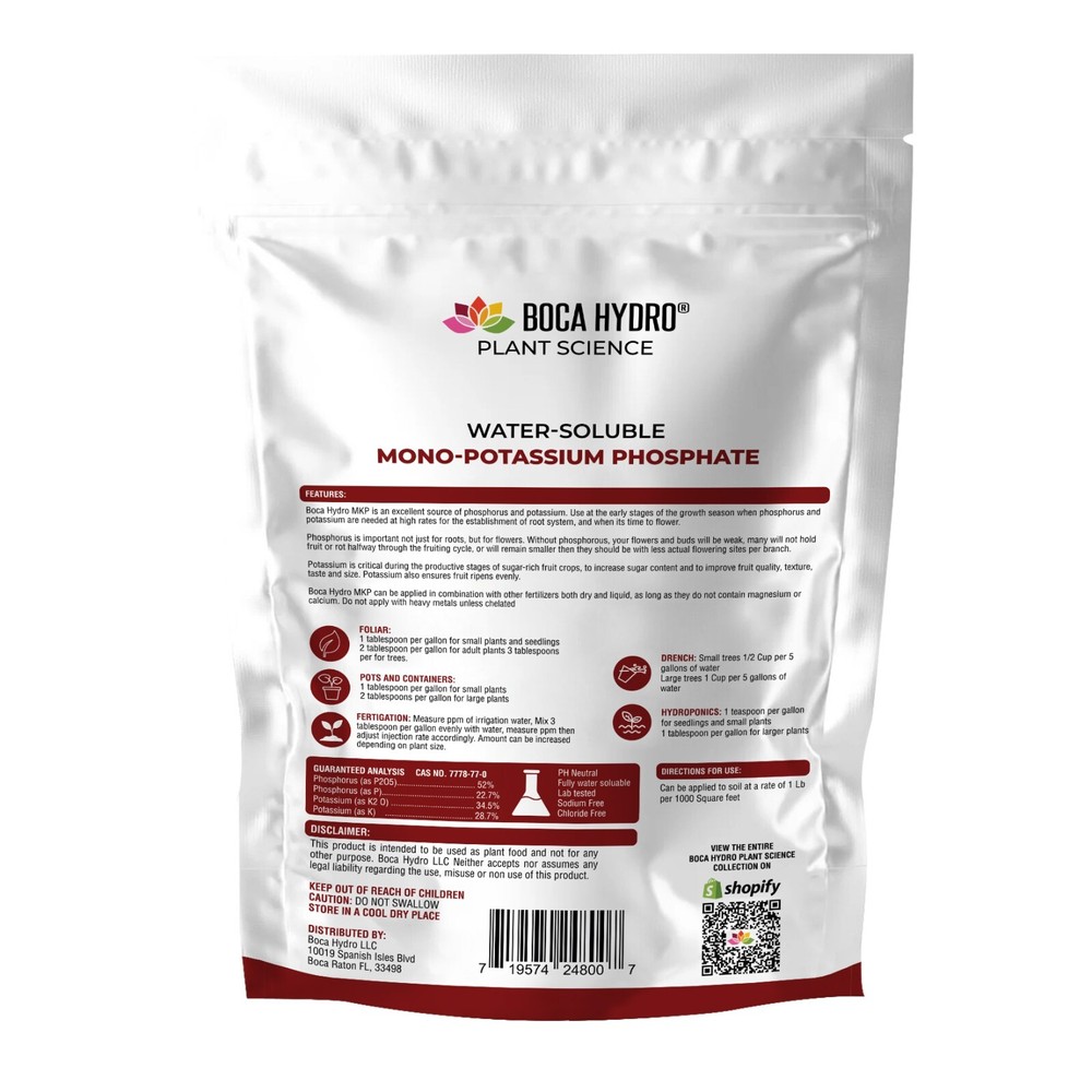 Boca Hydro MKP Mono-Potassium Phosphate Root Builder Flowering Enhancer 0-52-34