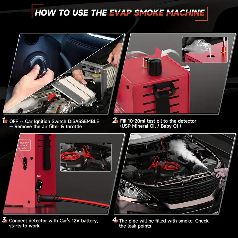 Ancel S100 Car Smoke Leak Detector EVAP System Testing Machine Vacuum Diagnostic