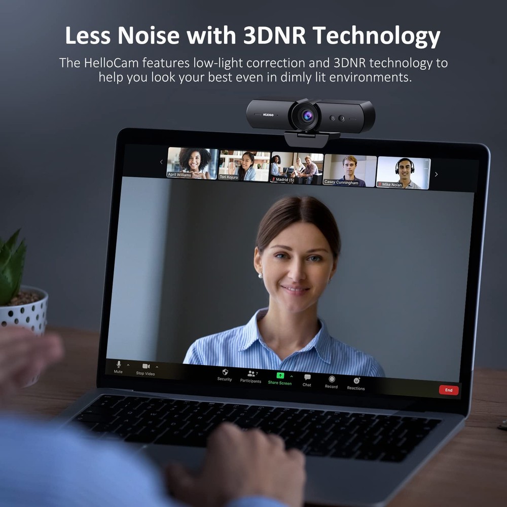 NexiGo HelloCam, 1080P Webcam with Windows Hello, True Privacy, Automatic Ele...